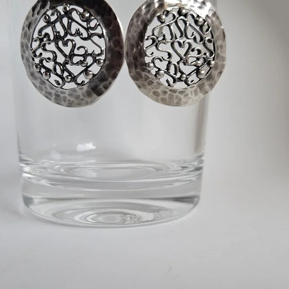 PZ (Paz Creations) 925 Sterling Silver Framed Filigree Dangle Earrings - Picture 5 of 6